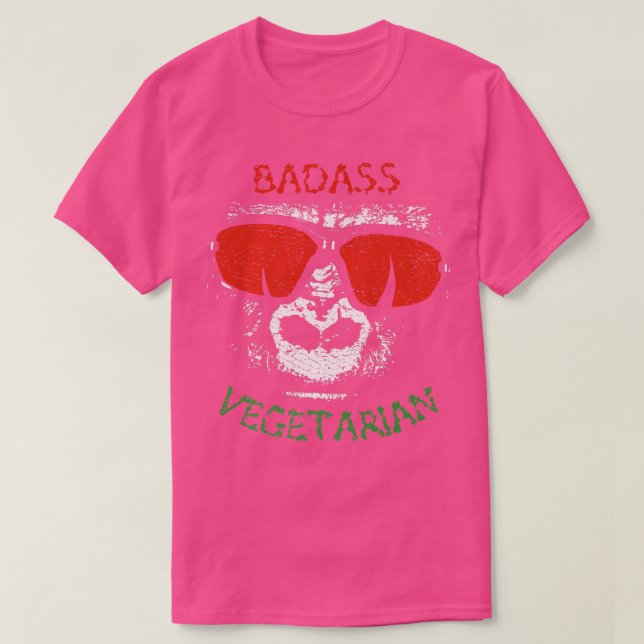 Badass vegetarian (gorilla), lustig coola veggie k t shirt (Design framsida)