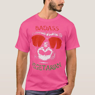 Badass vegetarian (gorilla), lustig coola veggie k t shirt