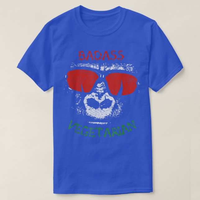 Badass vegetarian (gorilla), lustig coola veggie k t shirt (Design framsida)