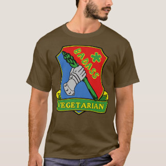 Badass vegetarian (sköld), lustig coola veggie äls t shirt