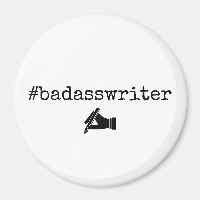 badasswriter-cirkelmagnet magnet (Framsidan)