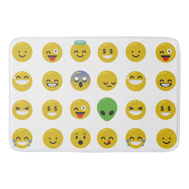 Badbad för badrumsbad för badrumsbadmatet Emoji ly Badrumsmatta (Framsidan)