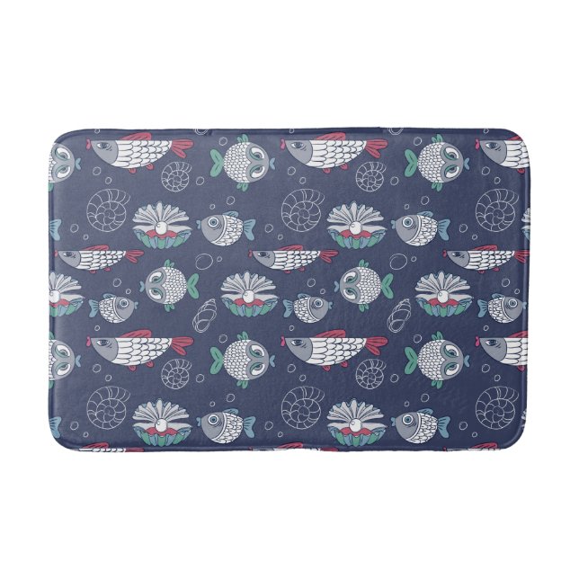 Badbad i Cute Fish Mönster Badrumsmatta (Framsidan)