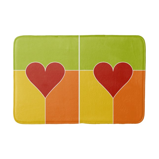 Badbad i Heart Mönster Badrumsmatta (Framsidan)