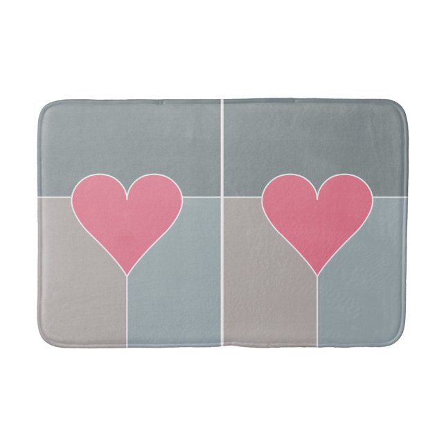 Badbad i Heart Mönster Badrumsmatta (Framsidan)