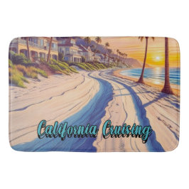 Badbadmatt på strandträningsteman badrumsmatta