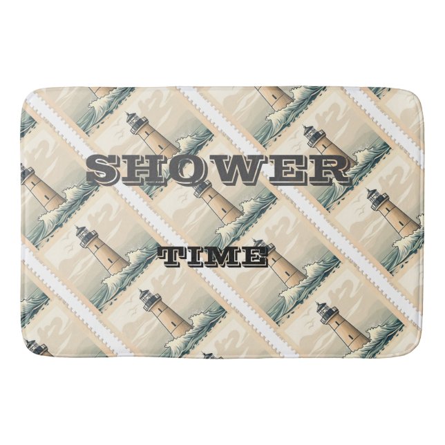 Badbadmatt på strandträningsteman badrumsmatta (Framsidan)