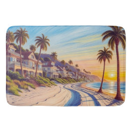 Badbadmatt på strandträningsteman badrumsmatta