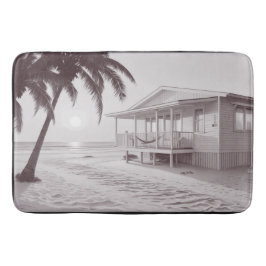 Badbadmatt på strandträningsteman badrumsmatta