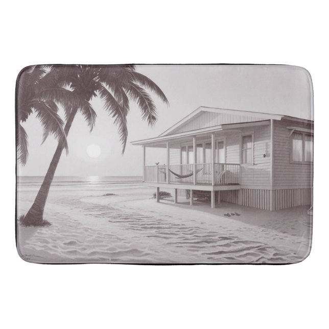 Badbadmatt på strandträningsteman badrumsmatta (Framsidan)