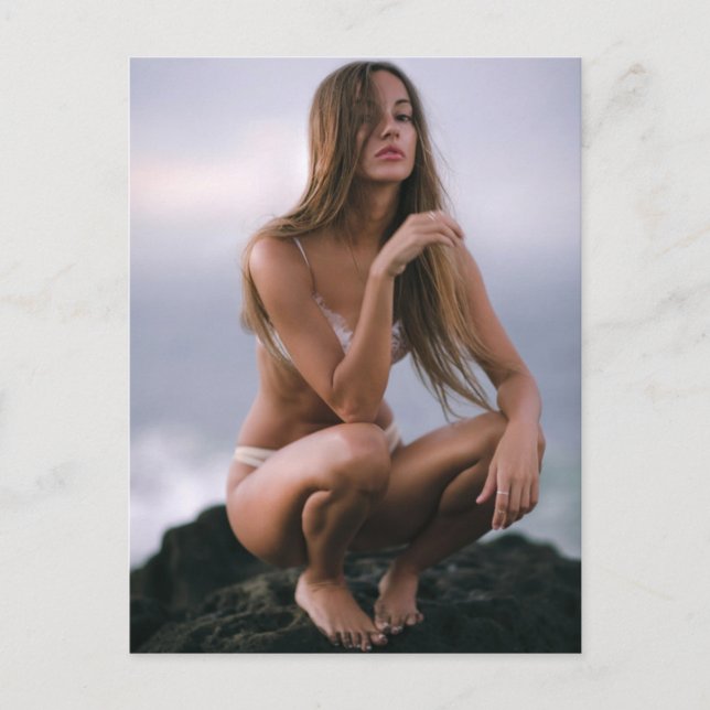 Badbaj bikini modell vykort (Framsida)