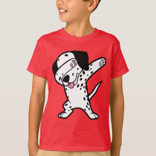 Badda Dalmatian rolig dans för Dalmation hundklic T Shirt