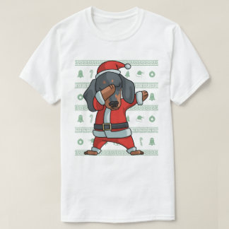 Badda dans för klick för taxhund tröjajul t-shirt