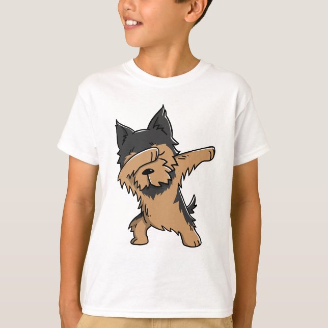 Badda för Yorkshire Terrier T Shirt (Framsida)