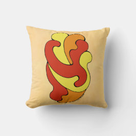 Bädda in Kurvor (Gult, Röd, Orange), pilknapp Kudde