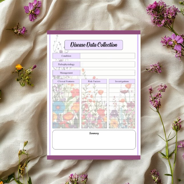 Bädda Lila Garden _ Insamling av sjukdomsdata Anteckningsblock (Skapare uppladdad)