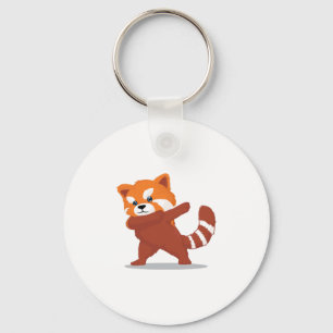 Badda pandaen - gulliga Kawaii som baddar den röd Nyckelring