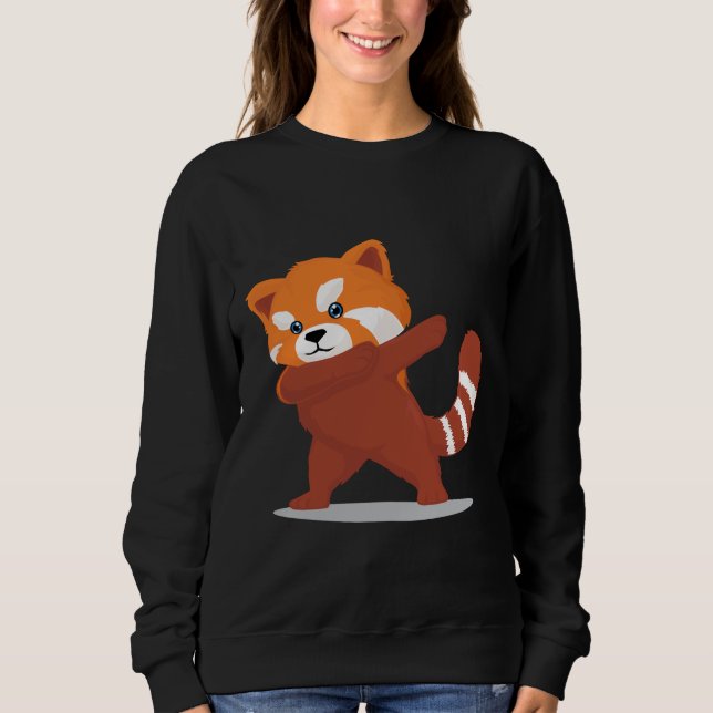 Badda pandaen - gulliga Kawaii som baddar den röda T Shirt (Framsida)