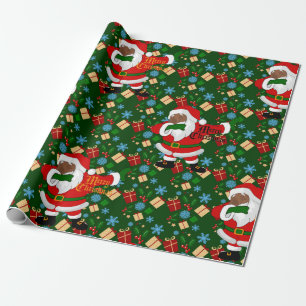 badda svart santa presentpapper