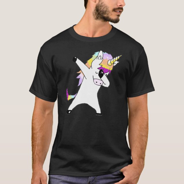Badda Unicorn i en klassikerklick posera T Shirt (Framsida)