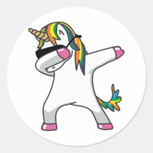 Badda Unicornklistermärkear Runt Klistermärke
