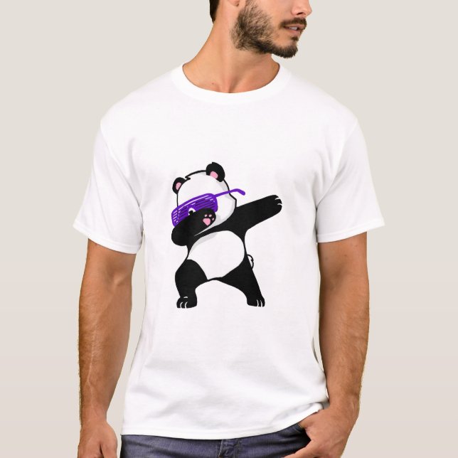 Badda vuxen för PandaDabing gulliga roliga ungar T Shirt (Framsida)