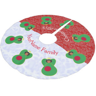 Baddeshi Angel Black Hair som trycks ned i Flagga Julgransmatta Borstad Polyester