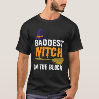 Baddest Witch på Block Halloween Costume T Shirt