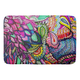 Baddröjsmatta Zen Doodle Färgglad Fjäderdesign Badrumsmatta