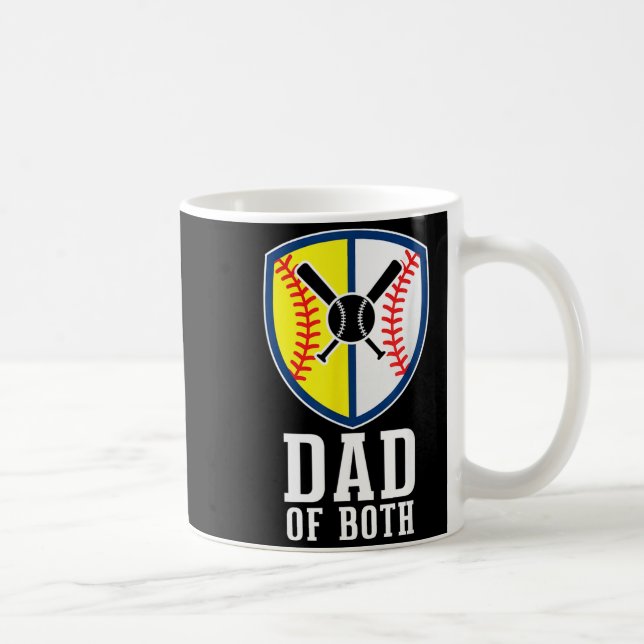 Både baseboll och softboll pappa stolt sportföräld kaffemugg (Höger)