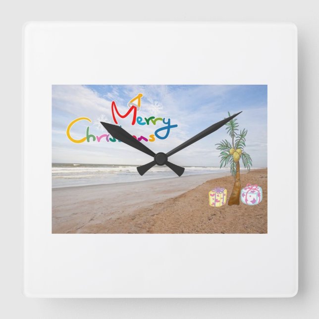 BÅDE CHRISTMAS CHRISTMAS CLOCK FYRKANTIG KLOCKA (Framsida)