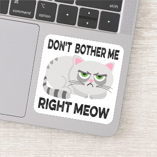 BÅDE INTE MIG HÖGER MEOW - Lazy Cat Sticke Klistermärken