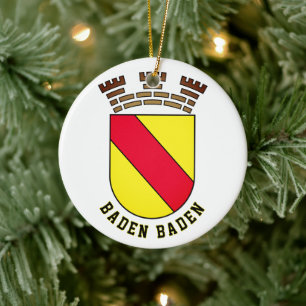 Baden Baden vapen - TYSKLAND Julgransprydnad Keramik