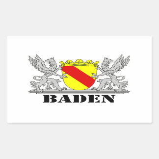 Baden Wappen mit Schrift Baden Rektangulärt Klistermärke