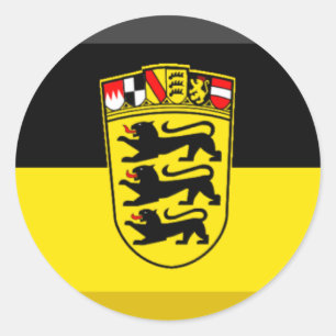 Baden-Wuerttemberg Flagga Gem Runt Klistermärke