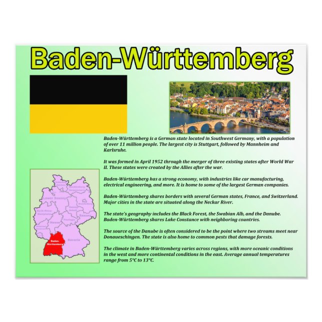 Baden-Württemberg Fototryck (Framsidan)