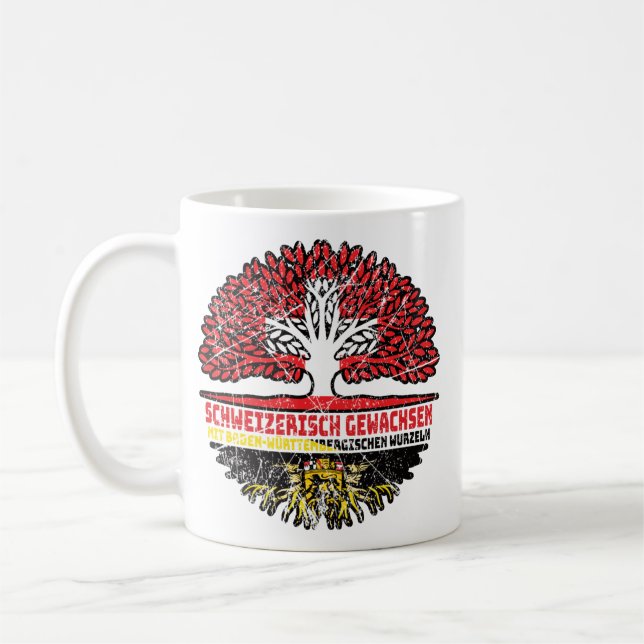 Baden-Württemberg Schweizer Schweiz Baum Kaffemugg (Vänster)