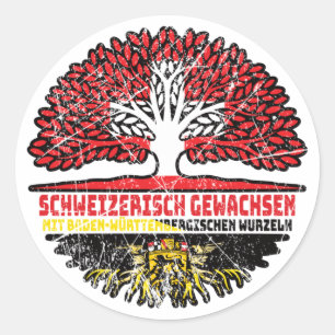 Baden-Württemberg Schweizer Schweiz Baum Runt Klistermärke