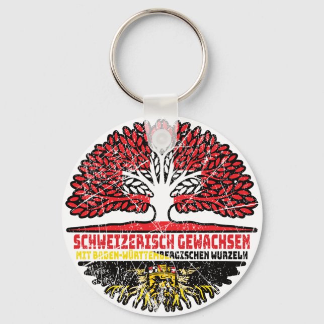 Baden-Württemberg Swiss Baum Nyckelring (Framsida)