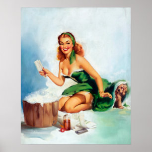 Badet Time klämmer fast upp Poster