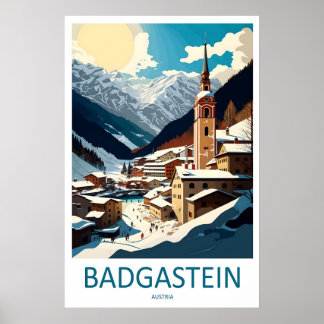 Badgastein Vintage Resa Affisch Ski Nationalpark