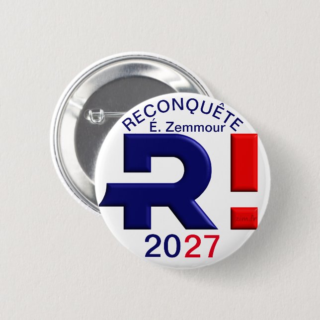 Badge 57 mm, Reconquête 2027 Knapp (Framsida & baksida)