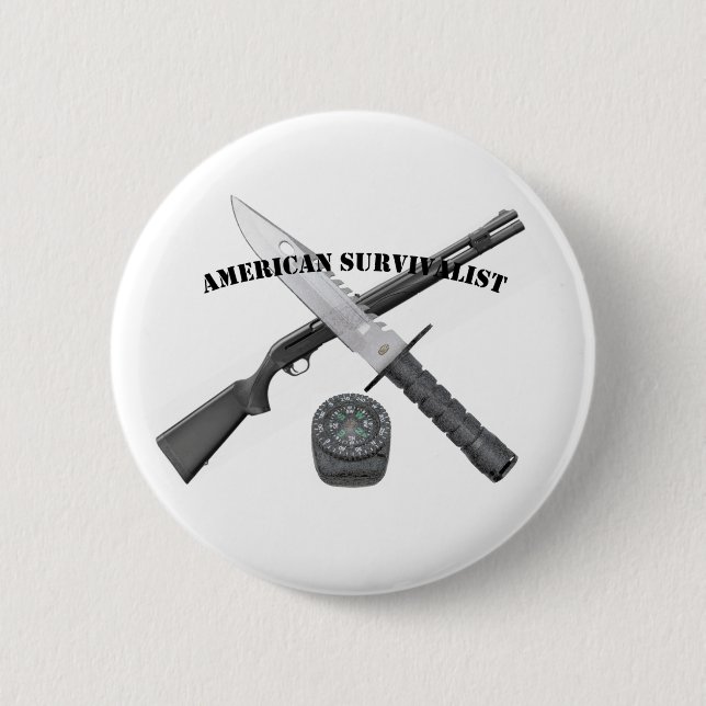 Badge AMERICAN SURVIVALIST Knapp (Framsida)