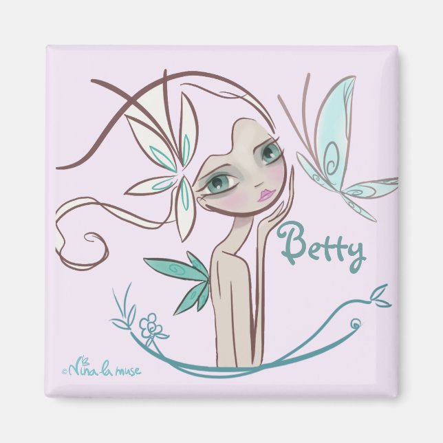 Badge avec prénom, pour fille magnet (Framsidan)