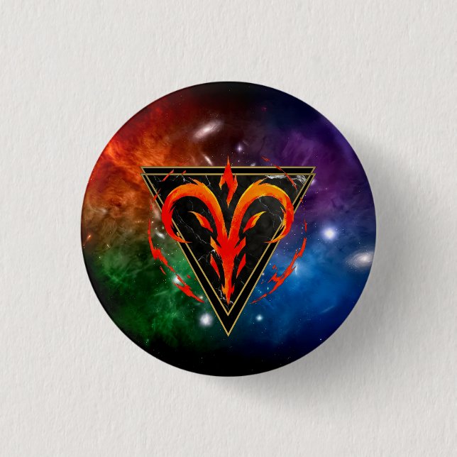 Badge Bélier Zodiaque Cadeau Astrologie Knapp (Framsida)