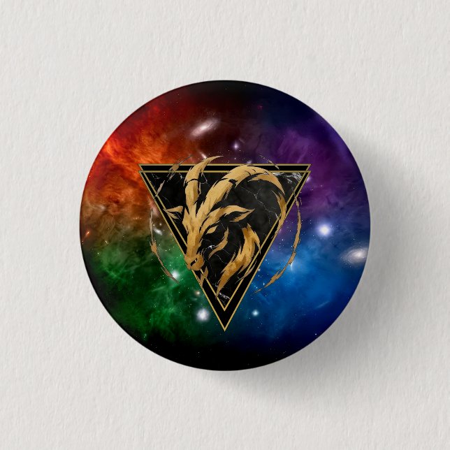 Badge Capricorne Zodiaque Cadeau Astrologie Knapp (Framsida)