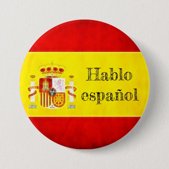Badge drapeau Espagne "Hablo español" Knapp (Framsida)