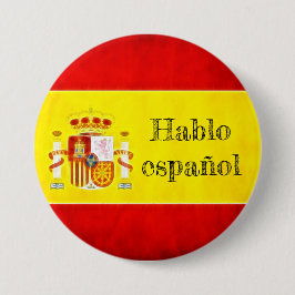 Badge drapeau Espagne "Hablo español" Knapp