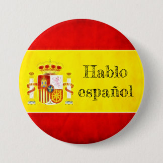 Badge drapeau Espagne "Hablo español" Knapp
