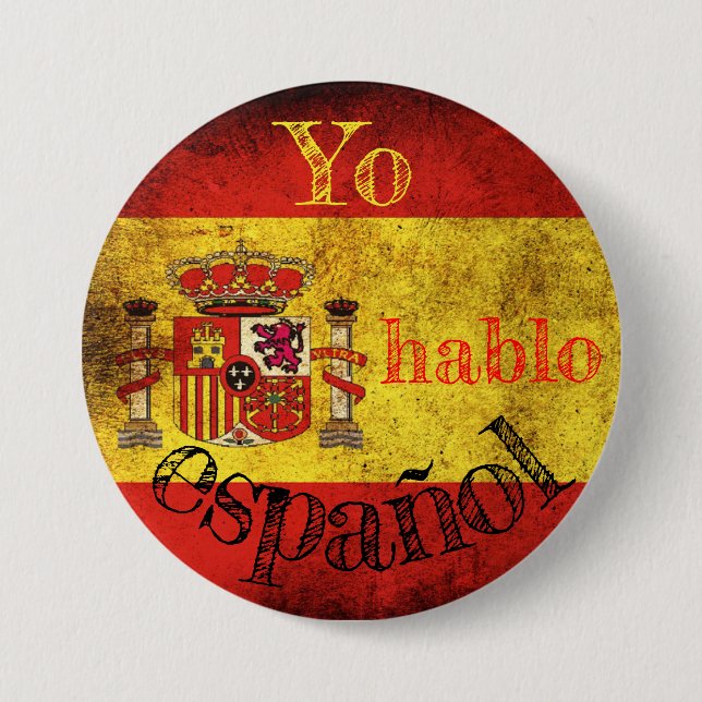 Badge drapeau Espagne "Yo hablo español" Knapp (Framsida)